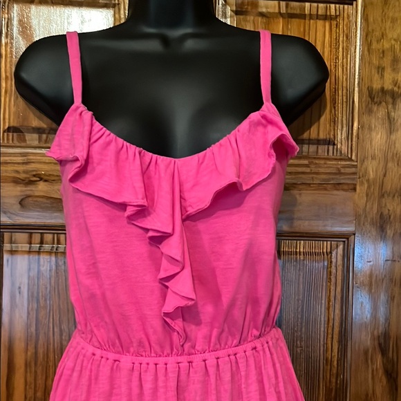 LOFT Pink Ruffle Midi Dress - Picture 3 of 5